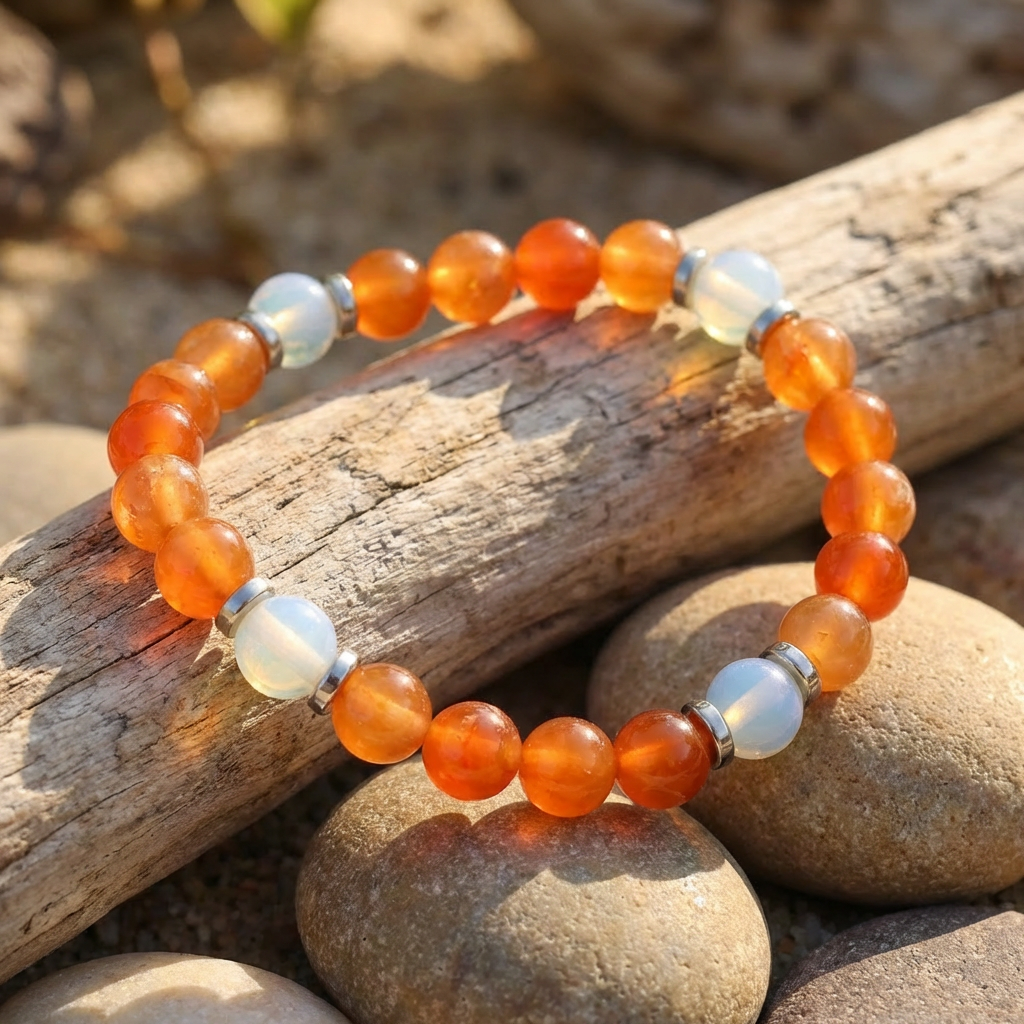 Opalite & Orange Chalcedony 'Inspiration' Bracelet