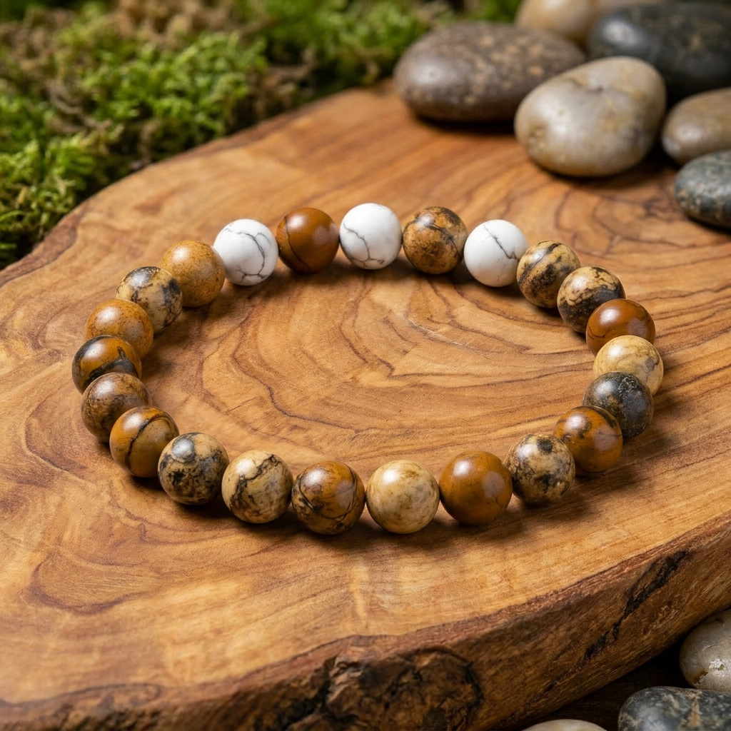 Picture Jasper & Howlite 'Serenity Flow' Bracelet