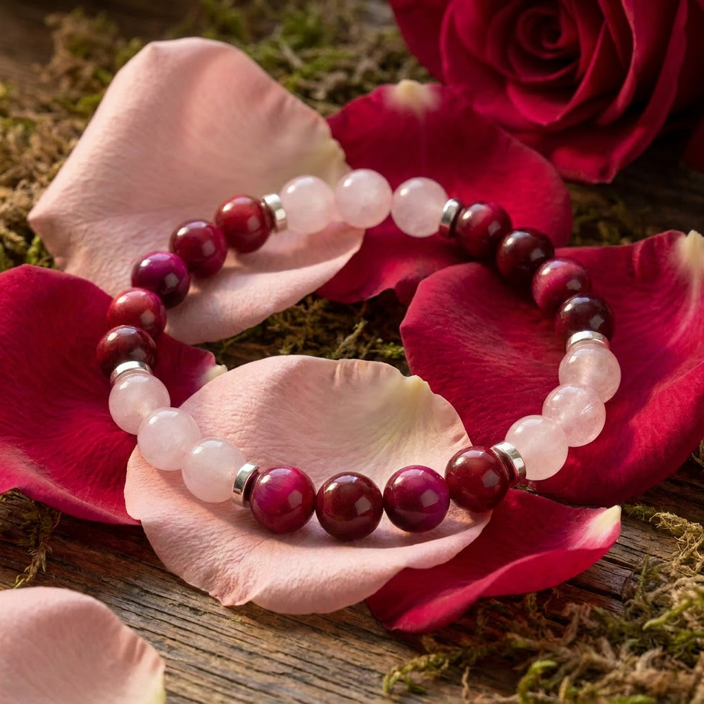 Pink Tiger's Eye & Rose Quartz 'Compassion' Bracelet