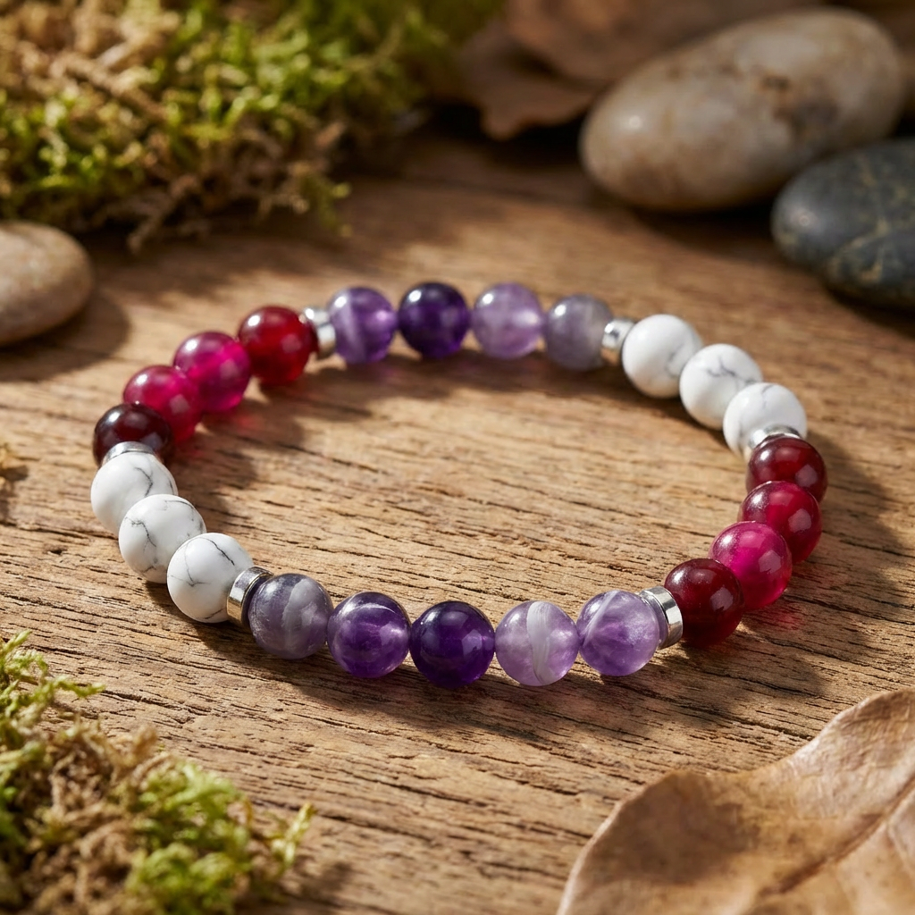 Howlite & Amethyst 'Deep Calm' Bracelet