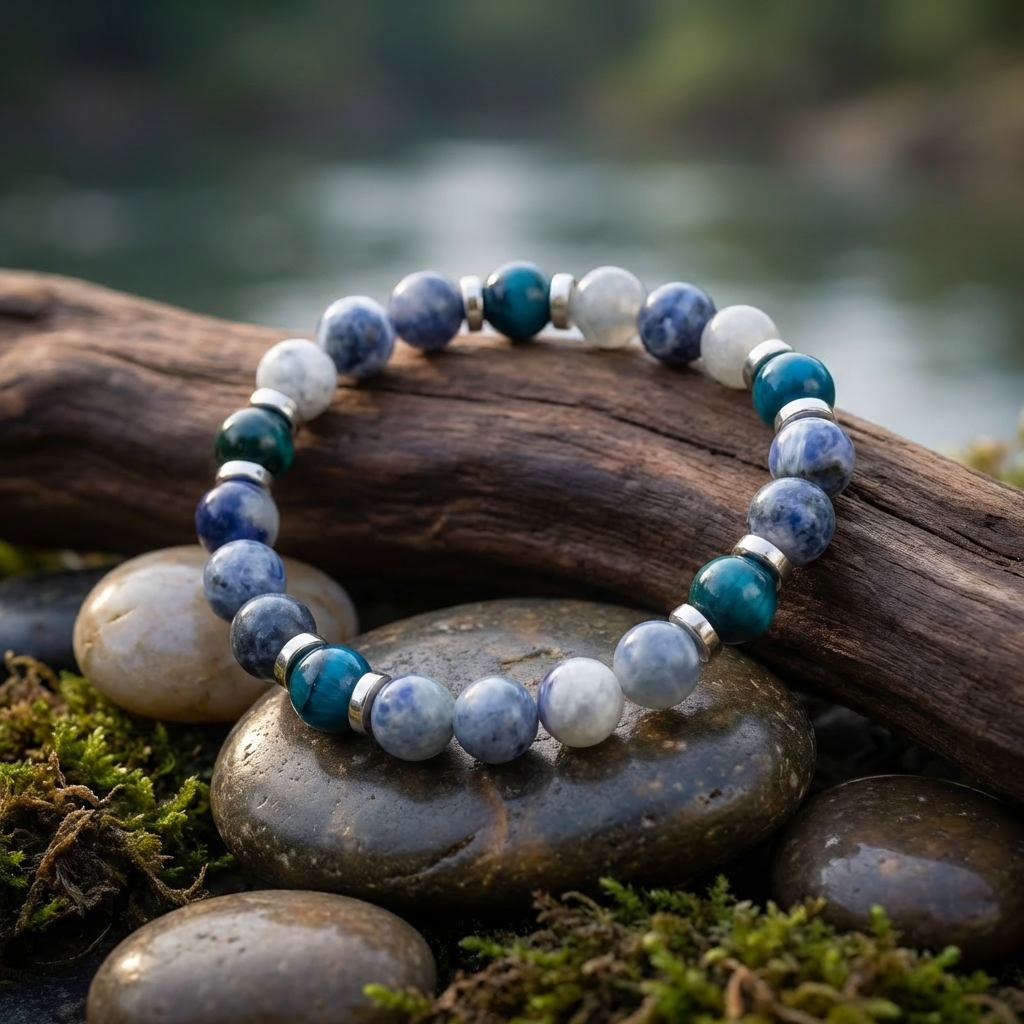 Sodalite & Royal Blue Tiger's Eye 'Deep Focus' Bracelet