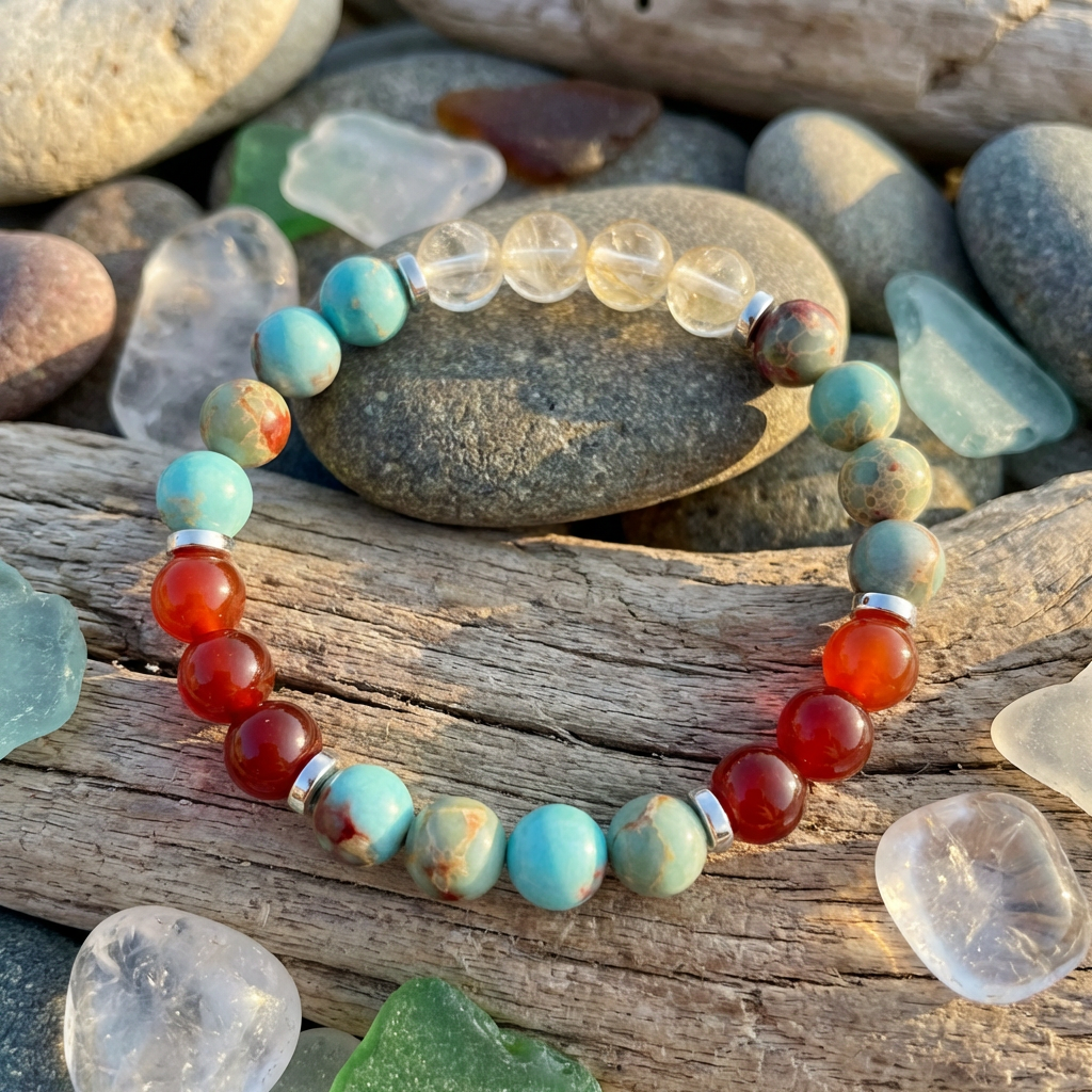 Citrine & Red Agate 'Motivation' Bracelet