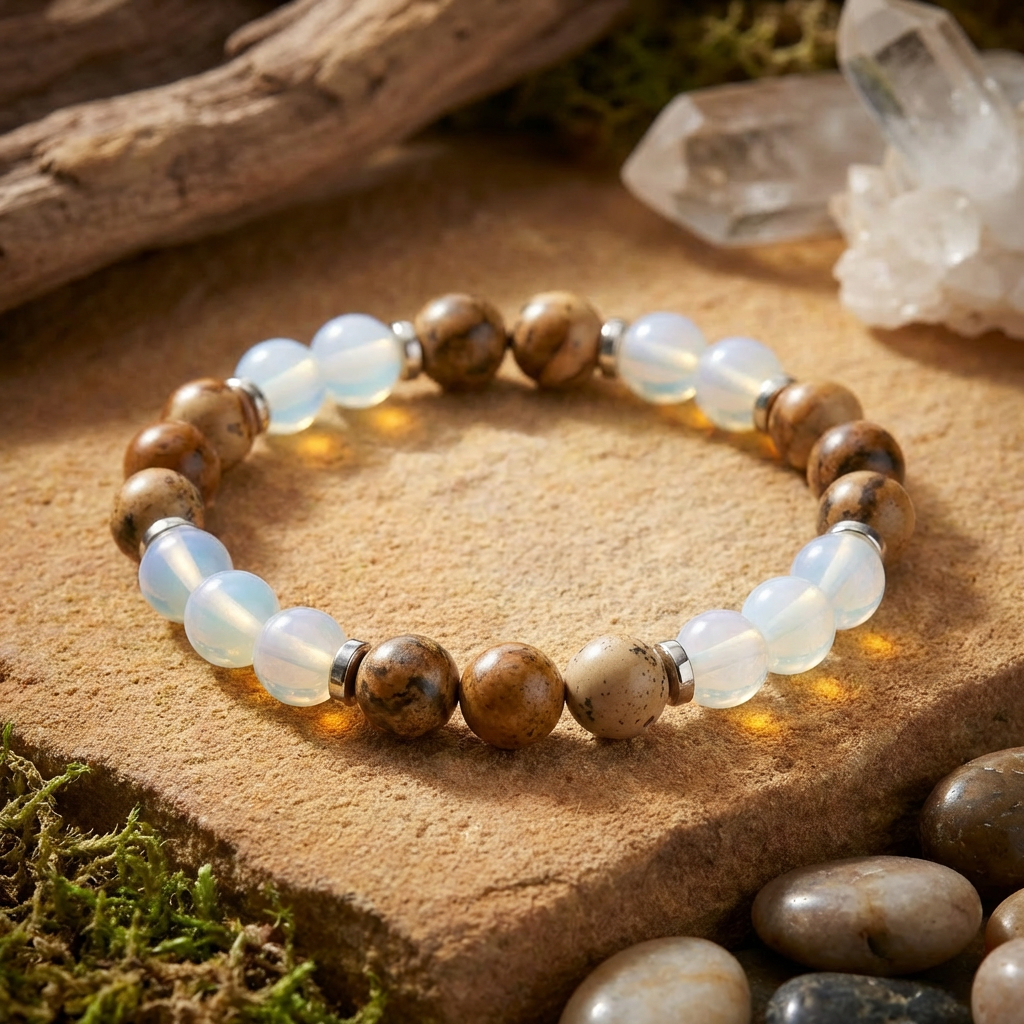 Opalite & Picture Jasper 'Calm Focus' Bracelet