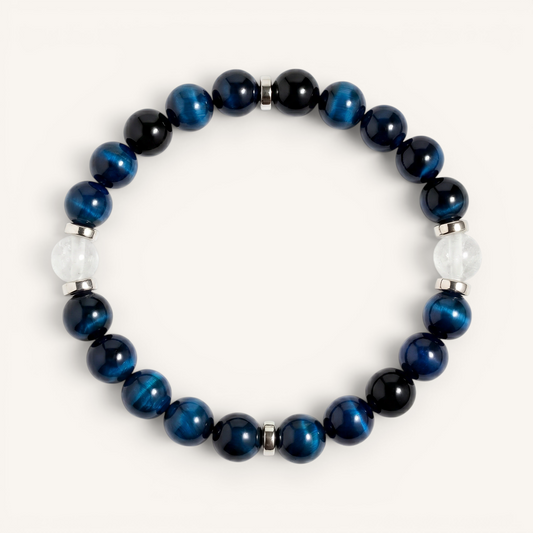 Blue Tiger's Eye & White Jade 'Brilliance' Bracelet