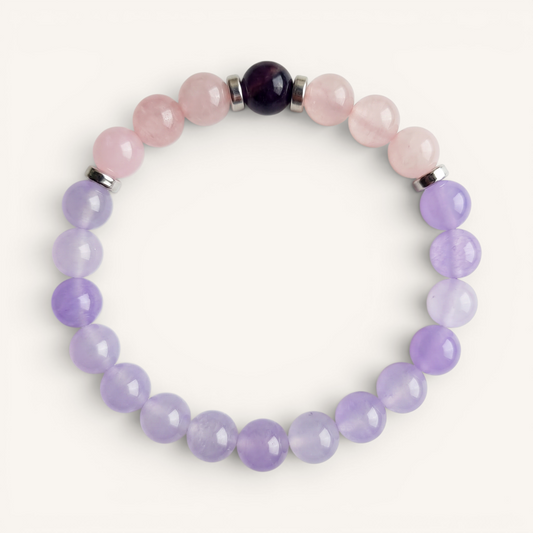 Rose Quartz & Violet Chalcedony 'Comfort' Bracelet
