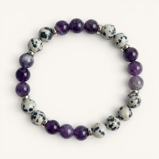 Dalmatian Jasper & Amethyst 'Gentle Reset' Bracelet
