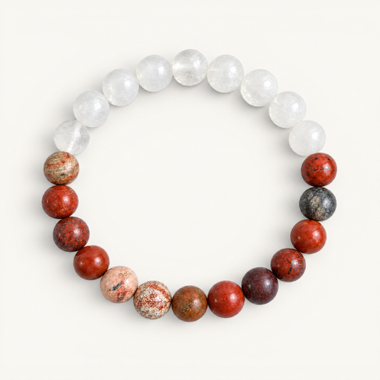 Red Jasper & White Jade 'Gentle Power' Bracelet