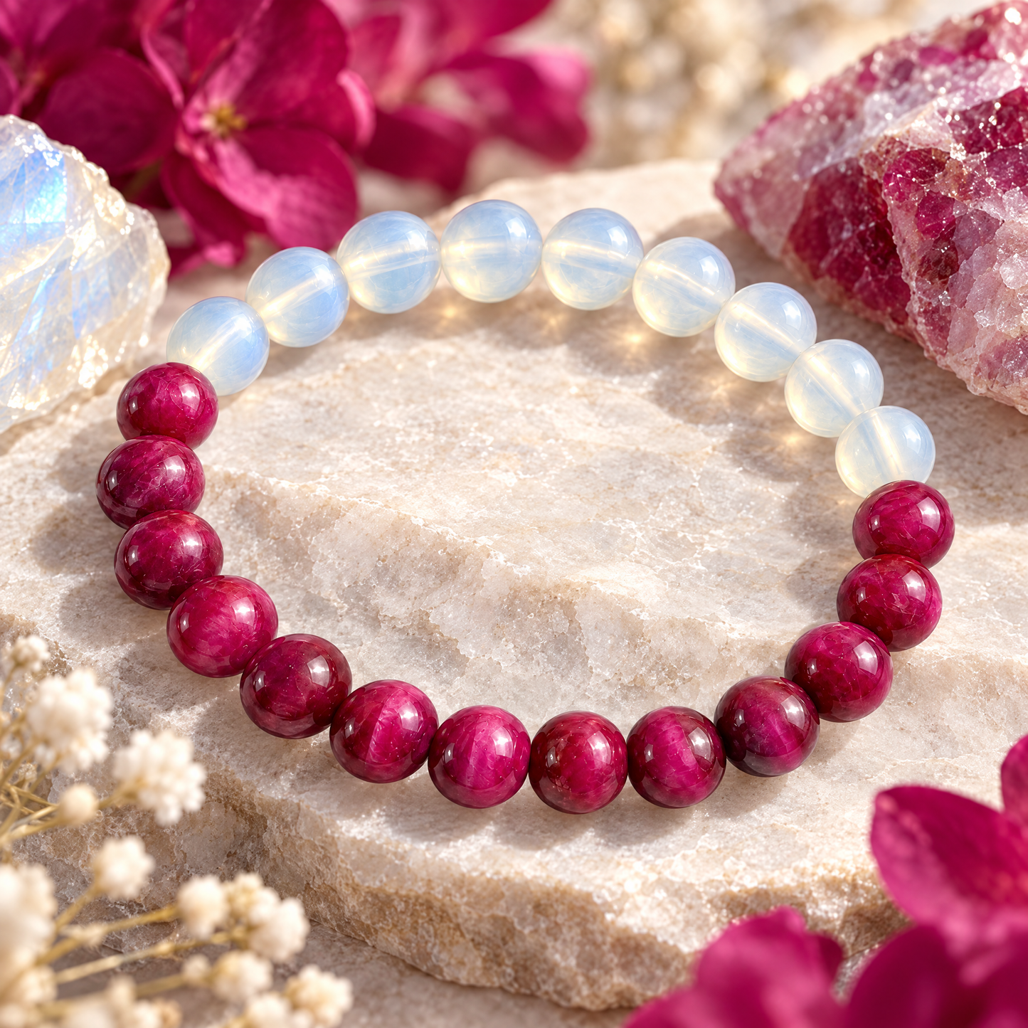 Pink Tiger's Eye & Opalite 'Optimism' Bracelet