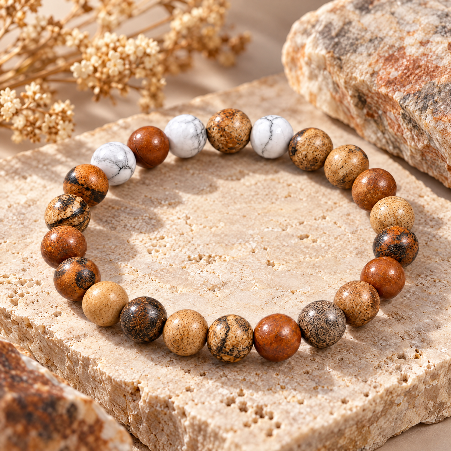 Picture Jasper & Howlite 'Serenity Flow' Bracelet