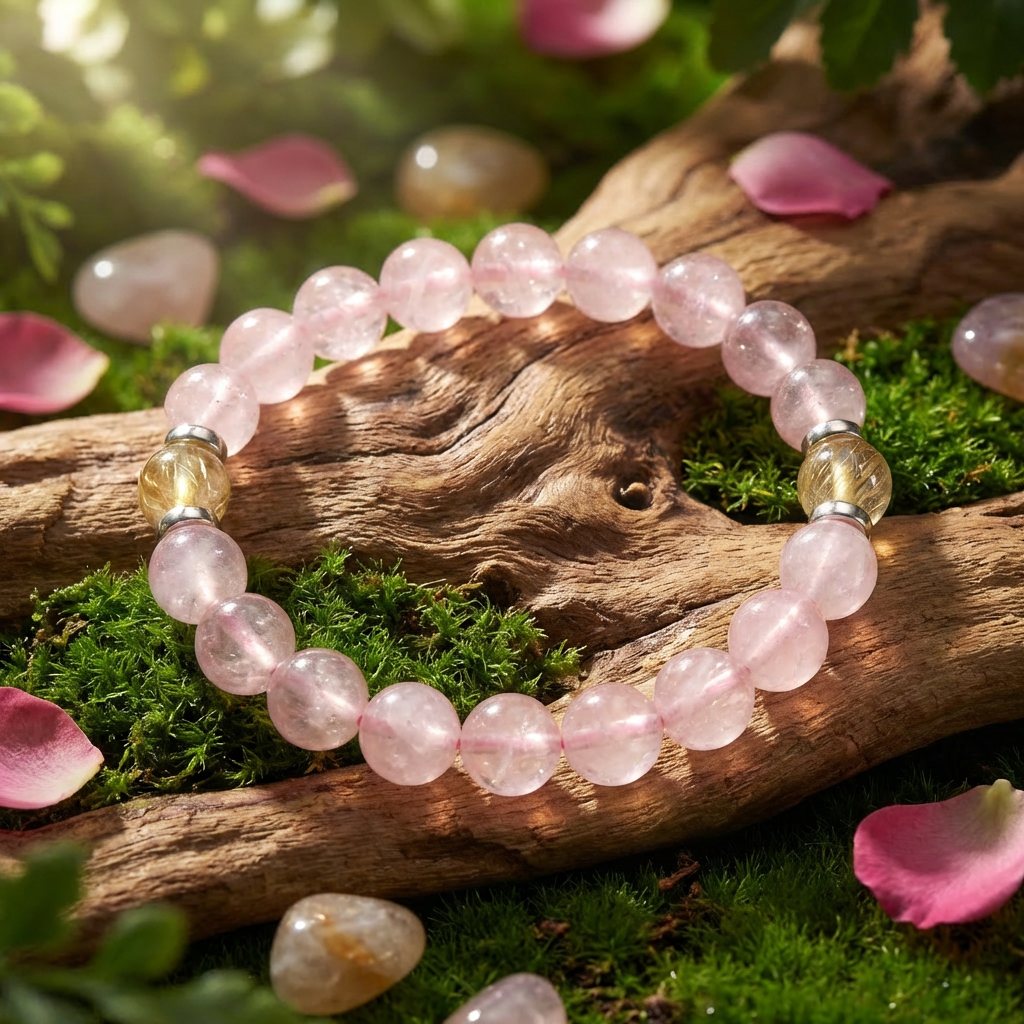 Rose Quartz & Citrine 'Heartshine' Bracelet