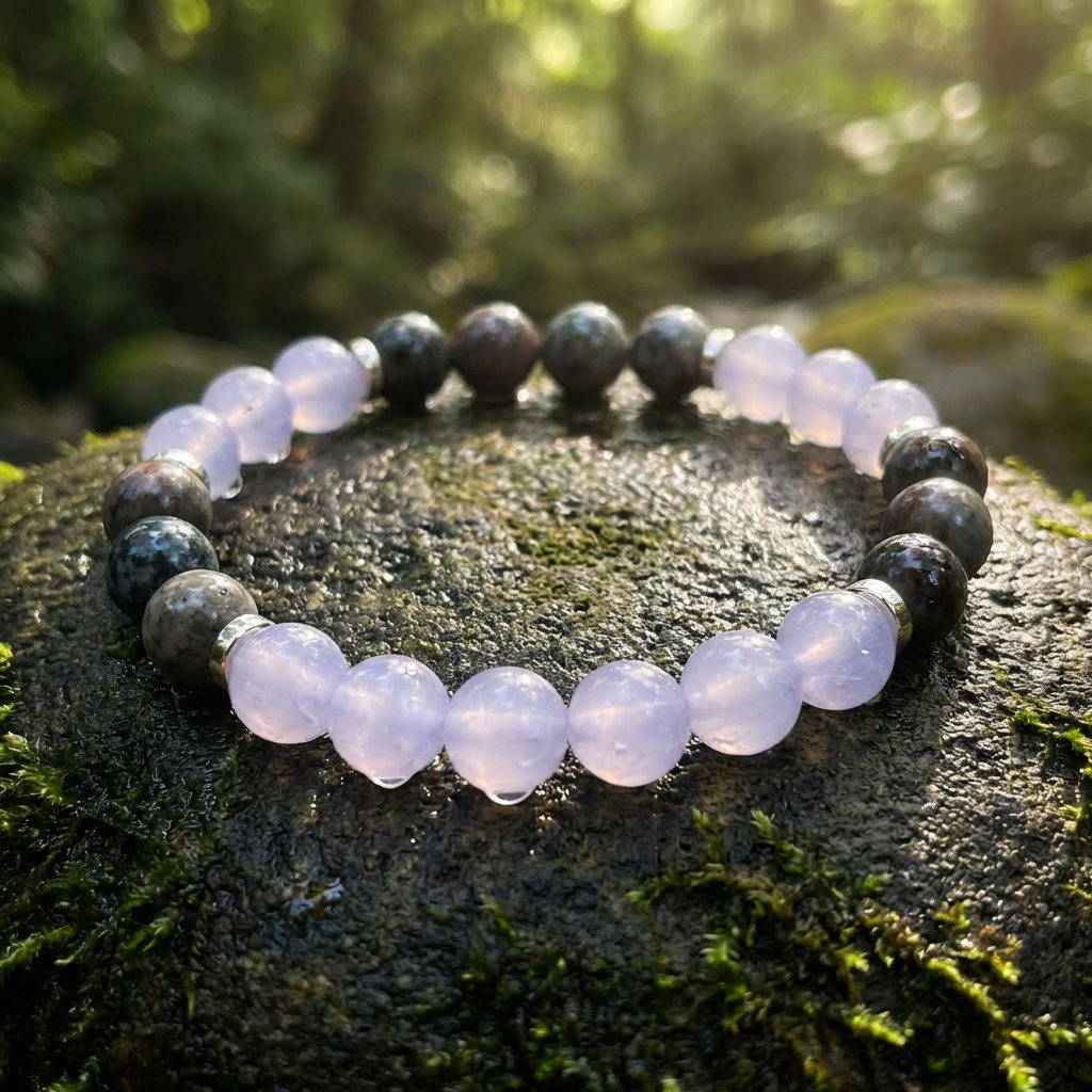 Yooperlite & Violet Chalcedony 'Evening Ease' Bracelet