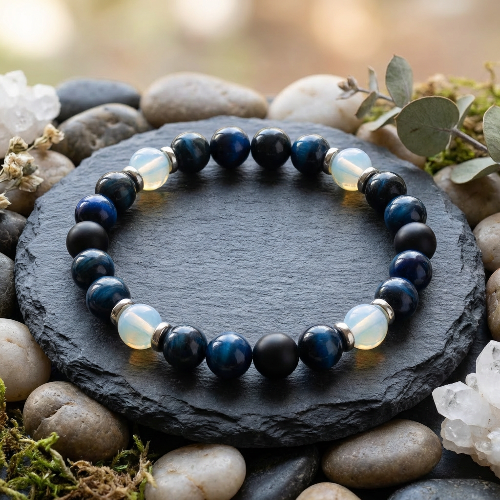 Blue Tiger's Eye & Opalite 'Poise' Bracelet