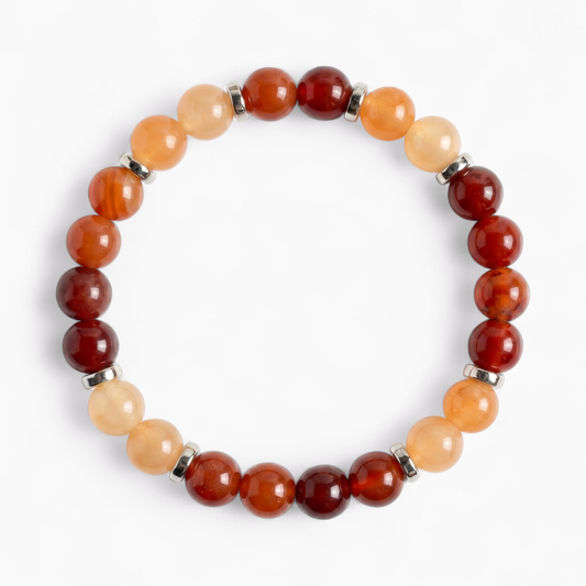 Red Agate & Orange Chalcedony 'Inner Fire' Bracelet