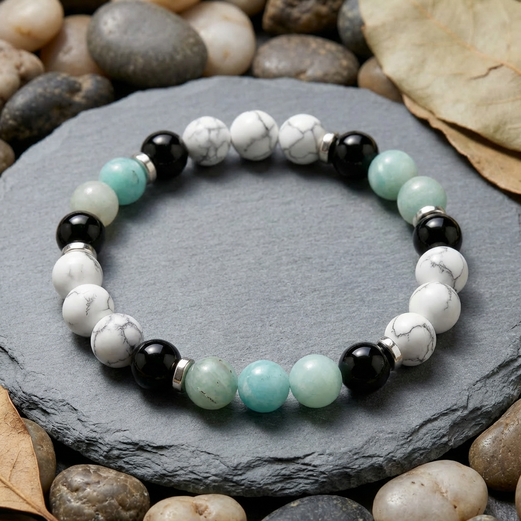 Amazonite & Howlite 'Soothing Shield' Bracelet