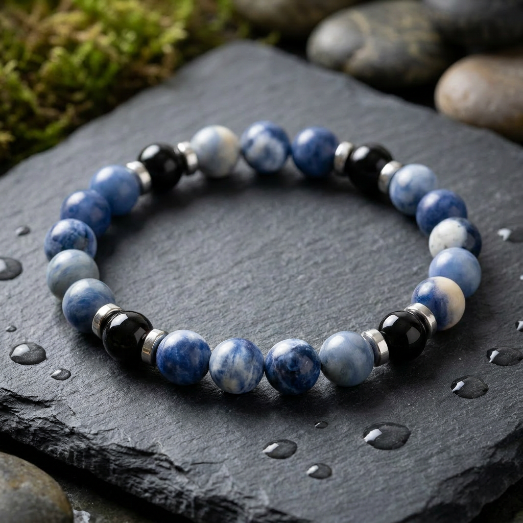 Sodalite & Obsidian 'Steadfast Mind' Bracelet