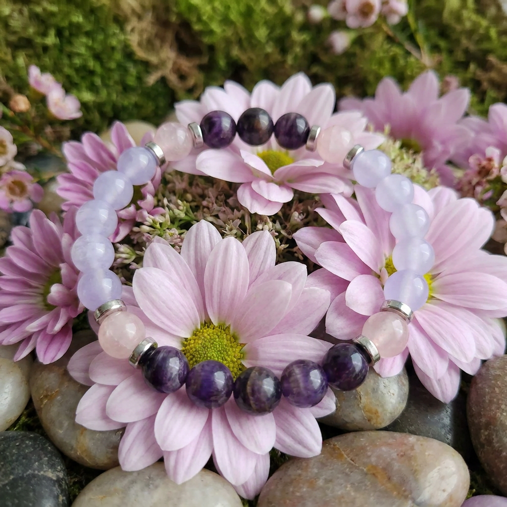 Rose Quartz & Purple Tiger's Eye 'Inspire' Bracelet