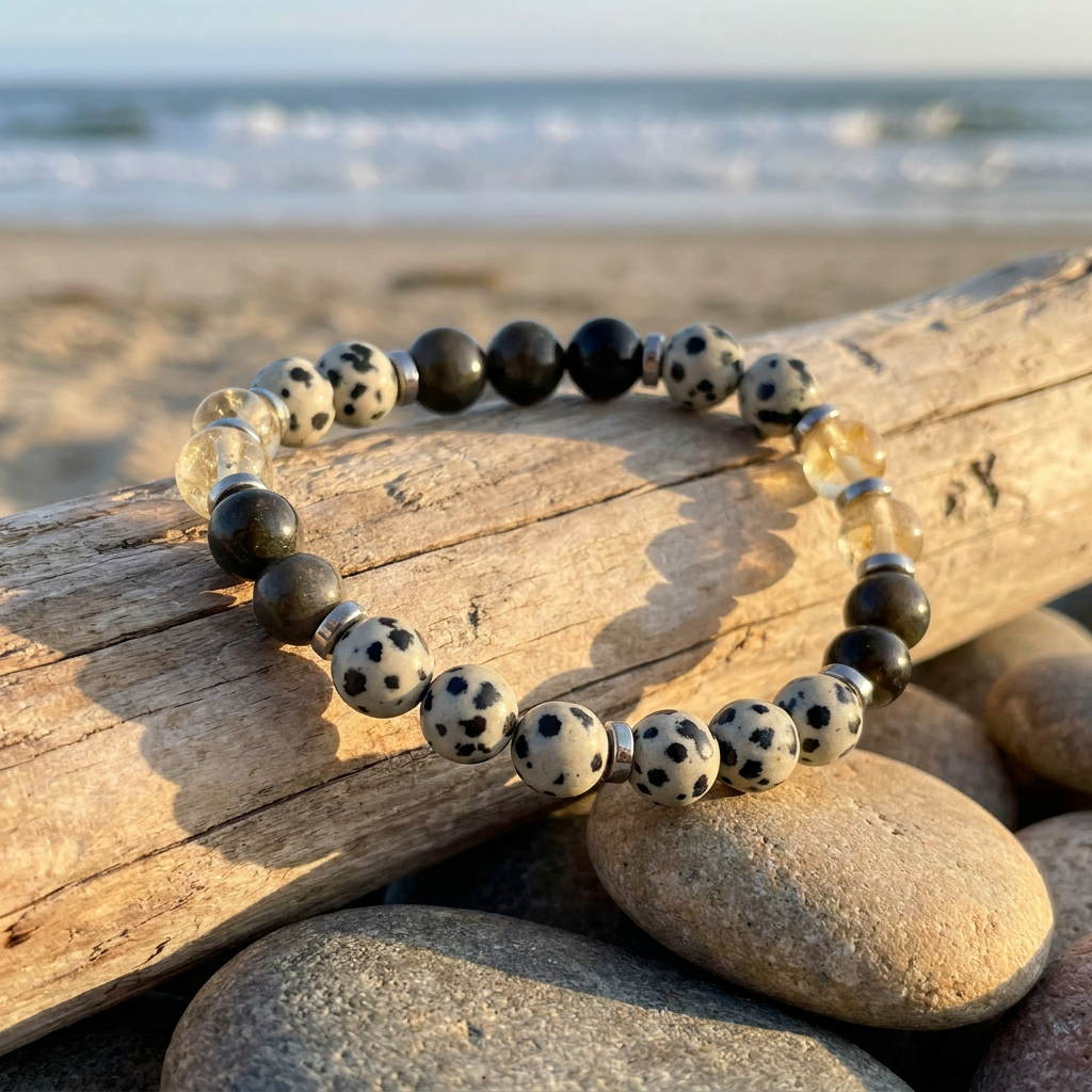 Citrine & Dalmatian Jasper 'Upbeat Focus' Bracelet