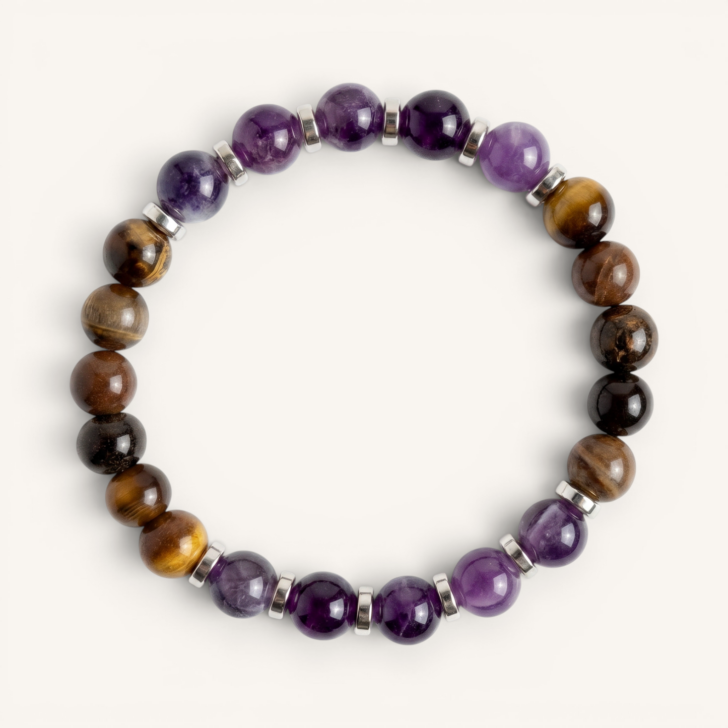 Tiger's Eye & Amethyst 'Grounded Peace' Bracelet