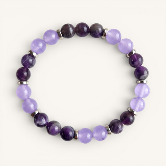 Amethyst & Violet Chalcedony 'Peaceful Spirit' Bracelet
