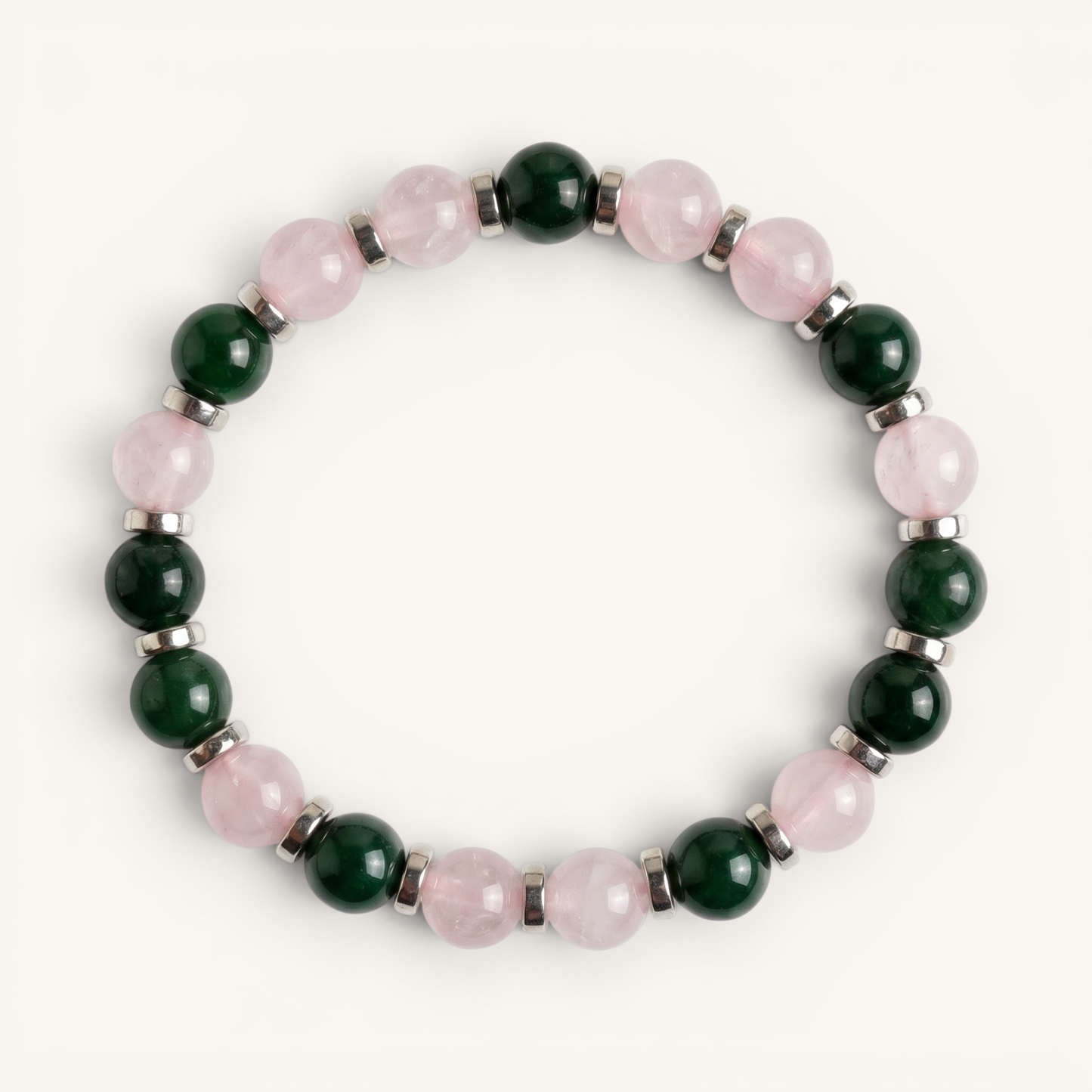 Rose Quartz & Moss Agate 'Peaceful Unity' Bracelet