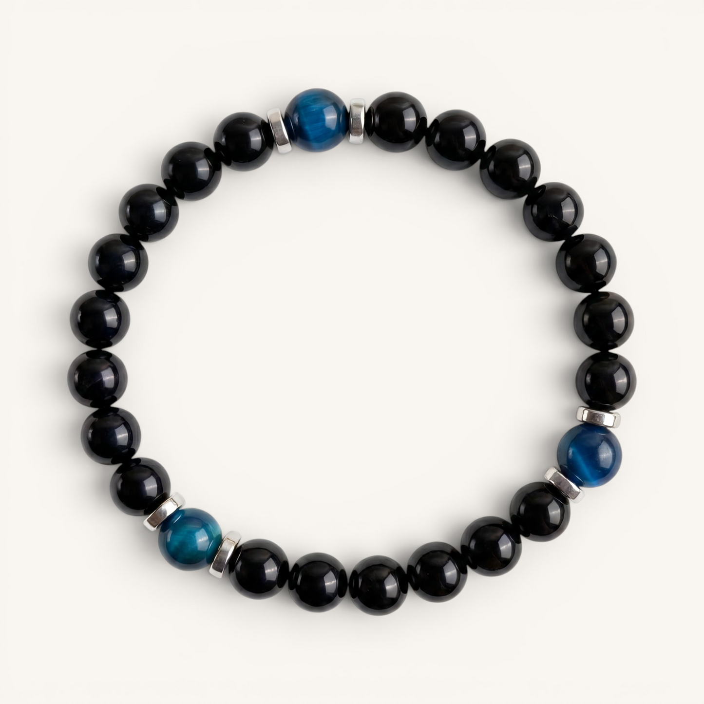 Obsidian & Blue Tiger's Eye 'Vigilance' Bracelet