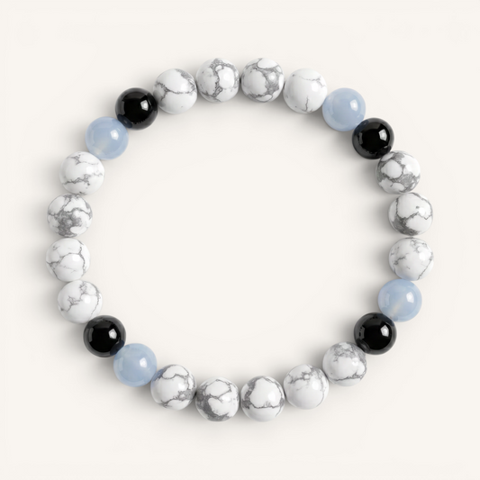 Obsidian & Howlite 'Restful Balance' Bracelet