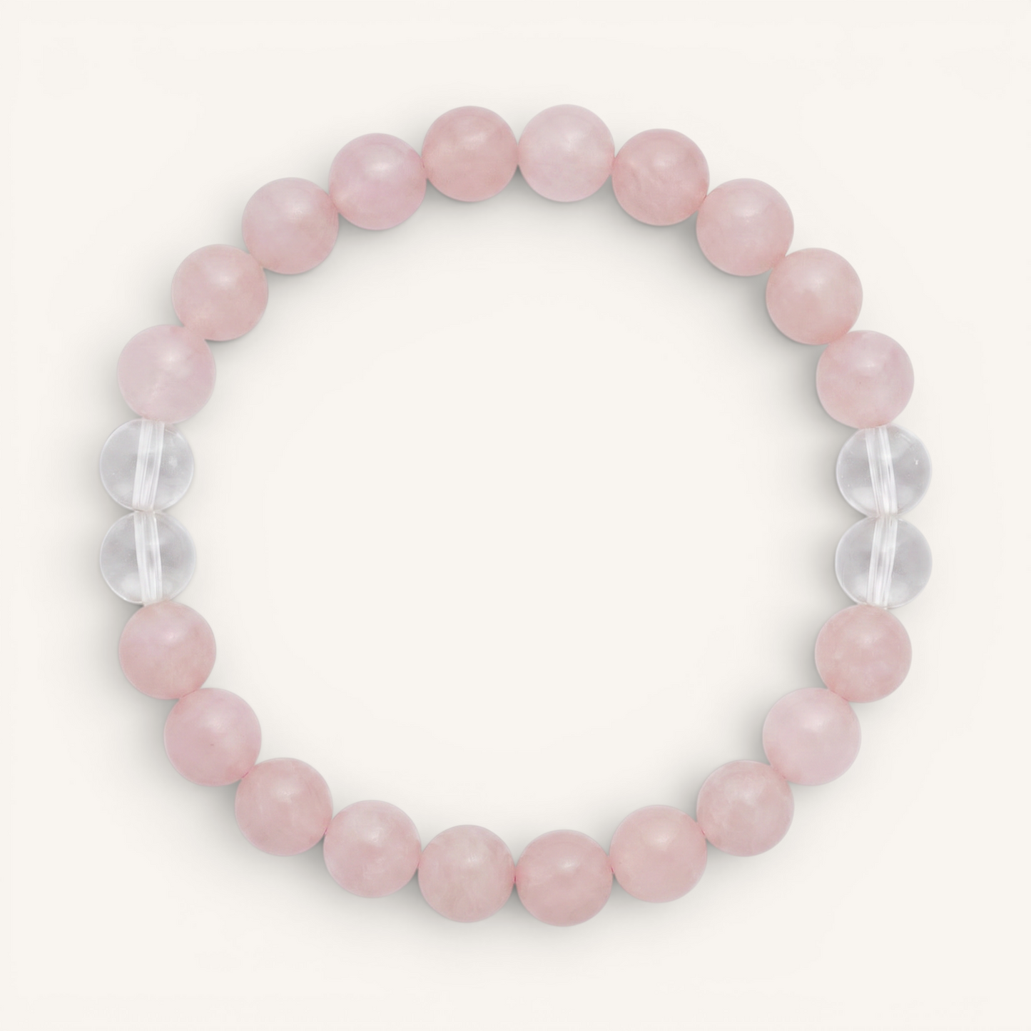 Clear Quartz & Rose Quartz 'Heartfelt Clarity' Bracelet