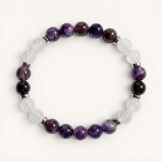 Amethyst & White Jade 'Grace' Bracelet