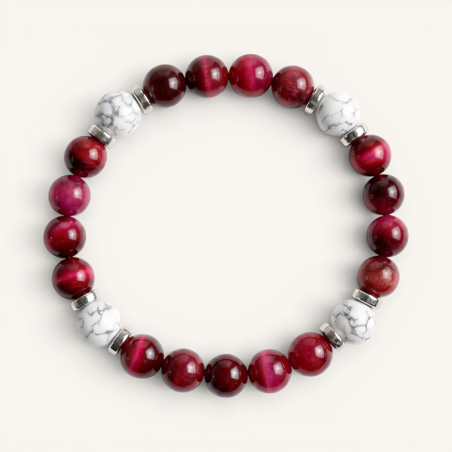 Pink Tiger's Eye & Howlite 'Cheerful Spirit' Bracelet
