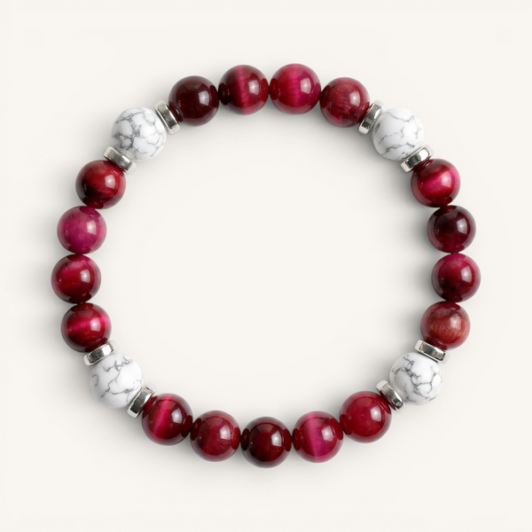 Pink Tiger's Eye & Howlite 'Cheerful Spirit' Bracelet