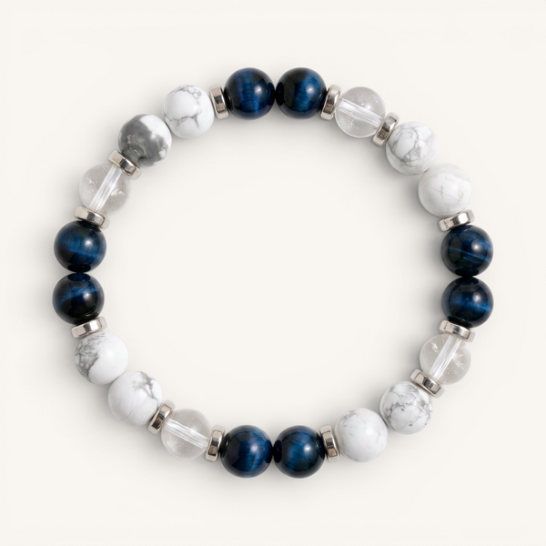 Blue Tiger's Eye & Clear Quartz 'Stillness' Bracelet