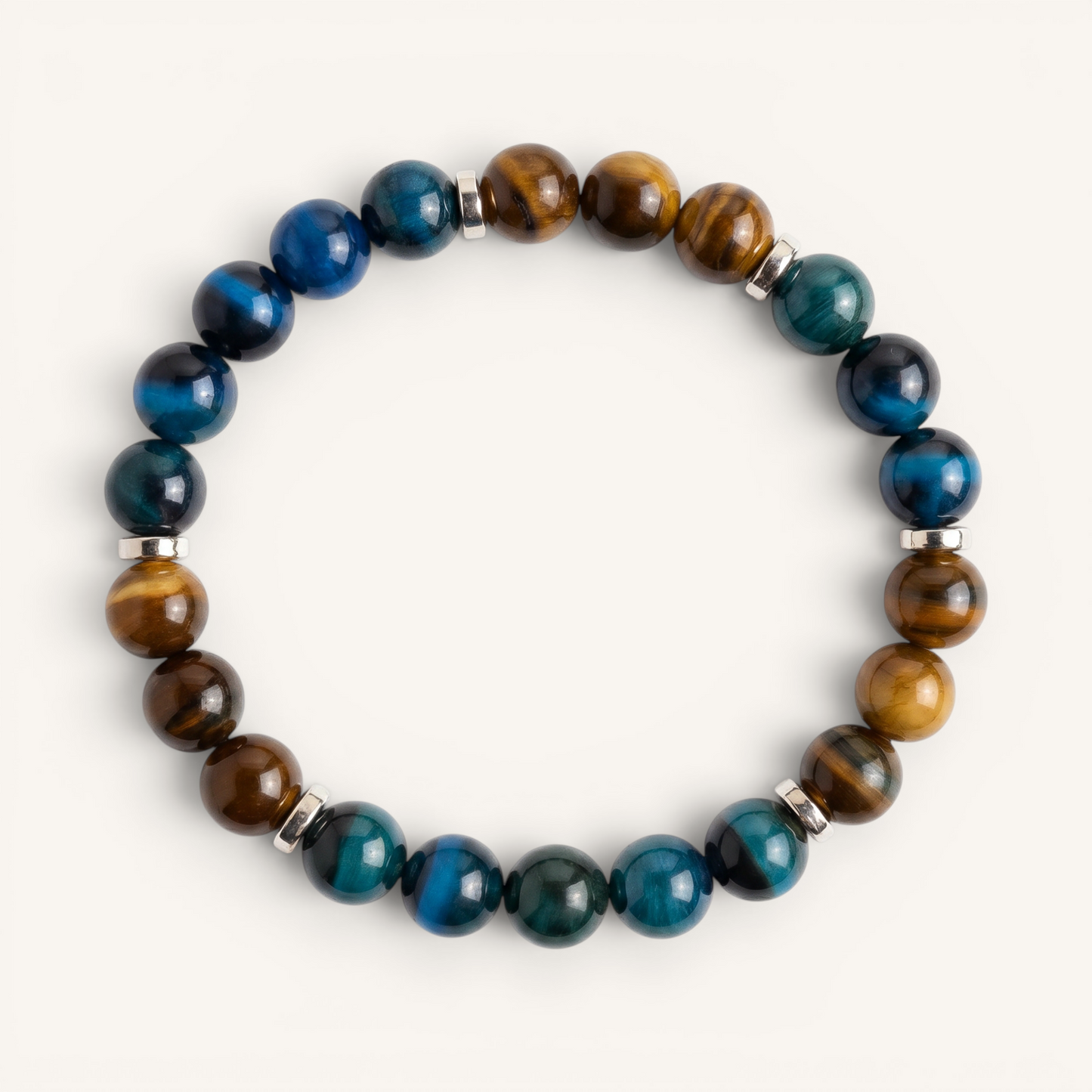 Royal Blue Tiger's Eye & Tiger's Eye 'Purpose' Bracelet