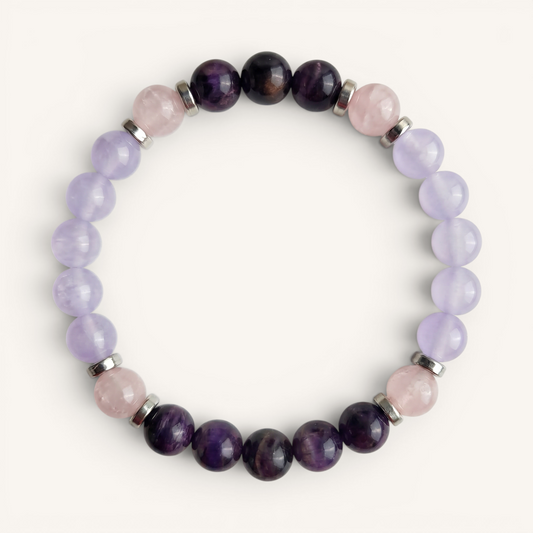 Rose Quartz & Purple Tiger's Eye 'Inspire' Bracelet