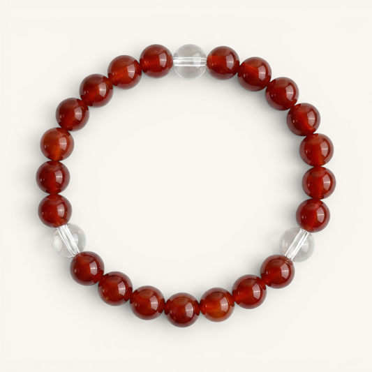 Clear Quartz & Red Agate 'Vitality' Bracelet
