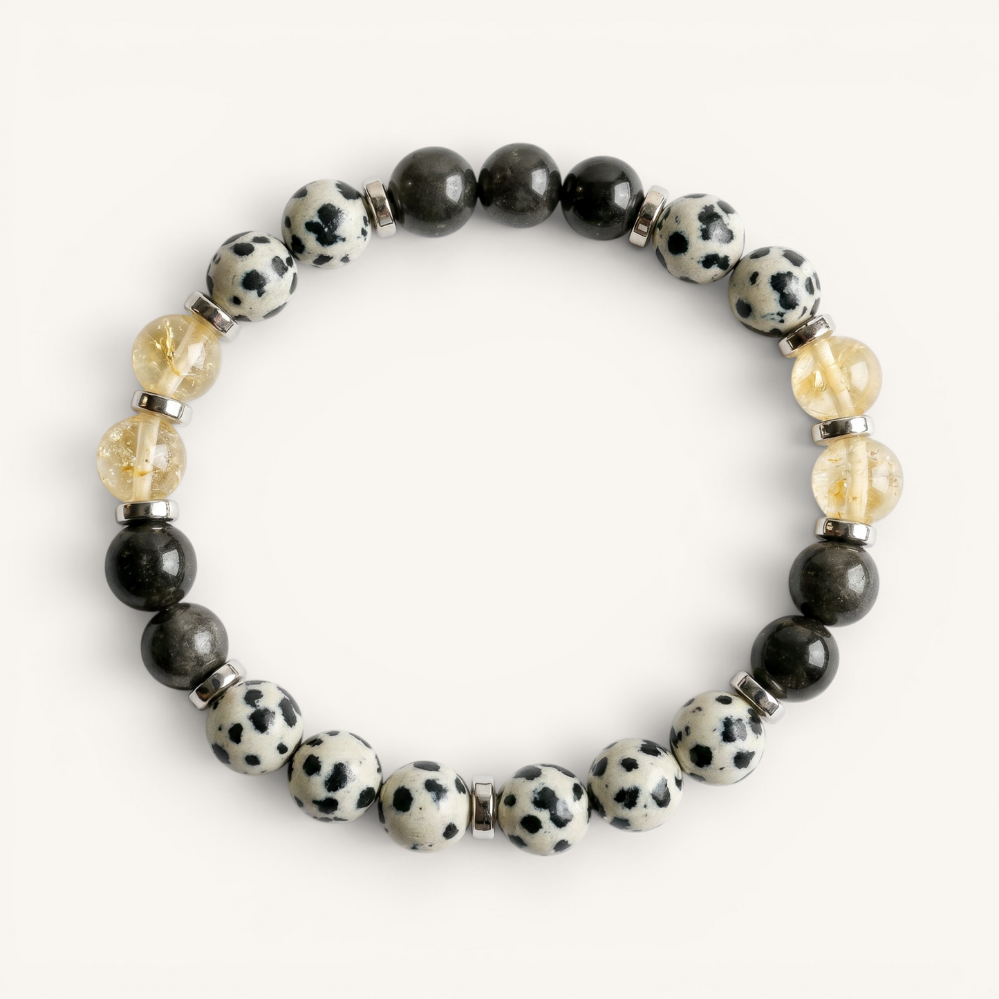 Citrine & Dalmatian Jasper 'Upbeat Focus' Bracelet