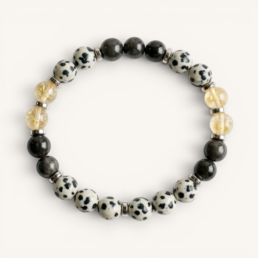 Citrine & Dalmatian Jasper 'Upbeat Focus' Bracelet