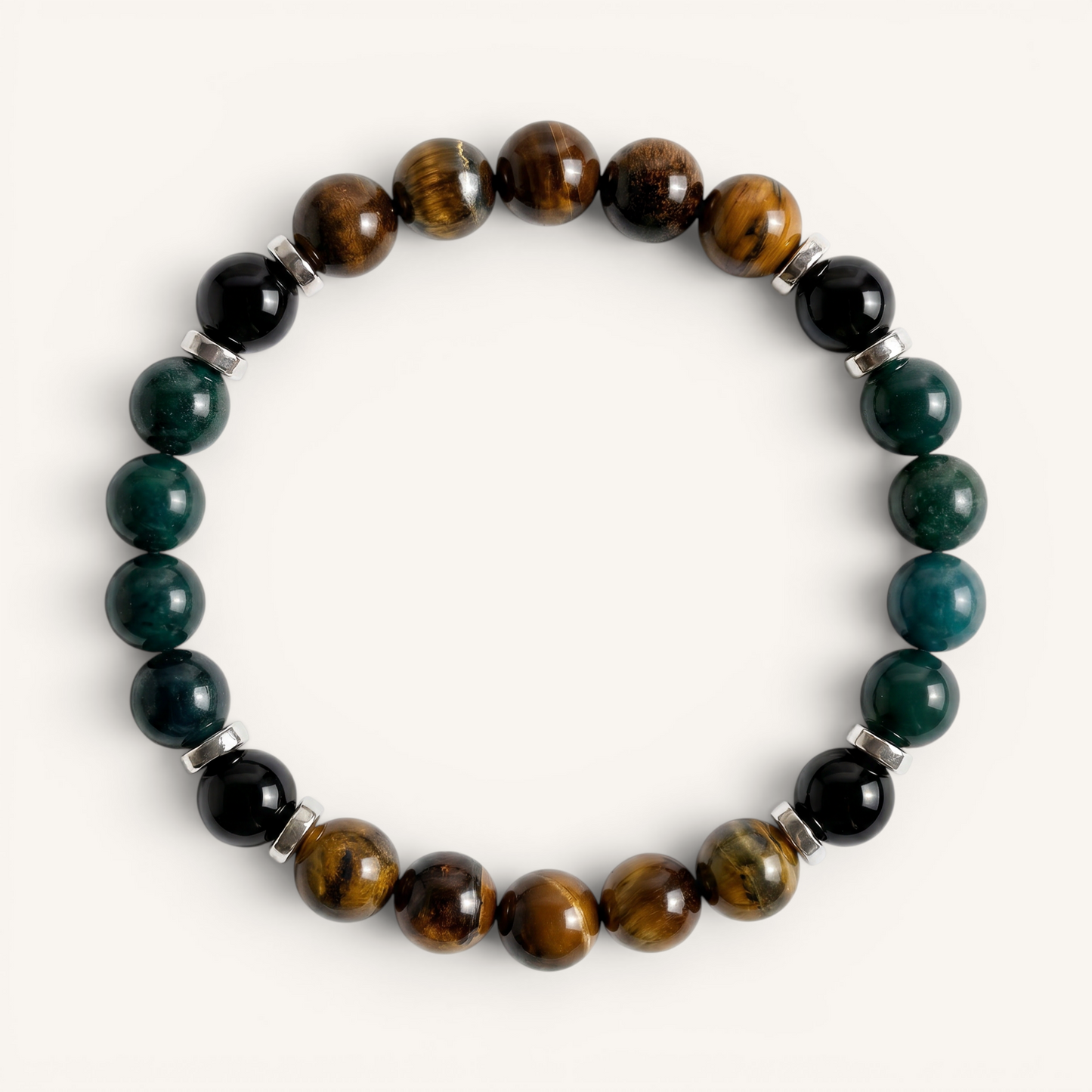 Tiger's Eye & Moss Agate 'Rooted Power' Bracelet