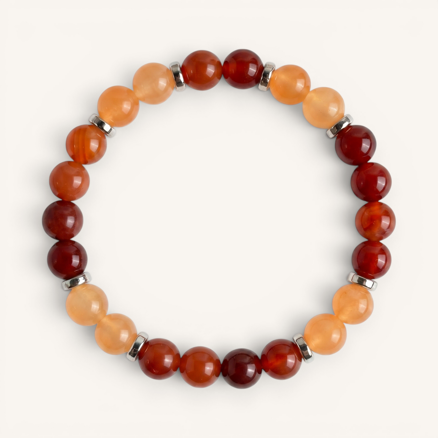 Red Agate & Orange Chalcedony 'Inner Fire' Bracelet