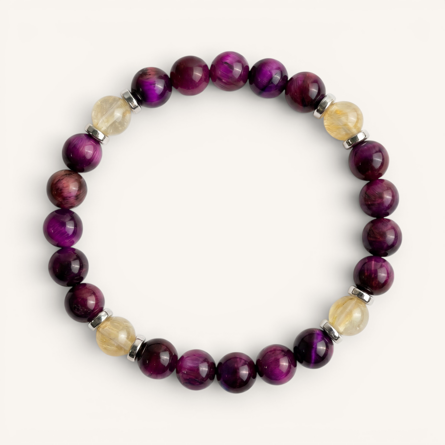 Purple Tiger's Eye & Citrine 'Focused Power' Bracelet
