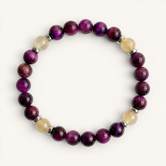 Purple Tiger's Eye & Citrine 'Focused Power' Bracelet