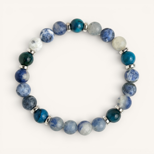 Sodalite & Royal Blue Tiger's Eye 'Deep Focus' Bracelet