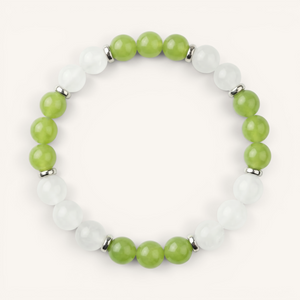 White Jade & Green Chalcedony 'Soft Balance' Bracelet