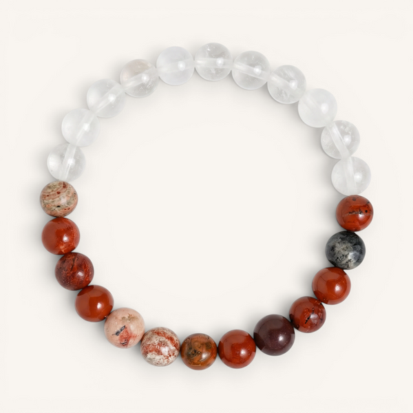 Red Jasper & White Jade 'Gentle Power' Bracelet
