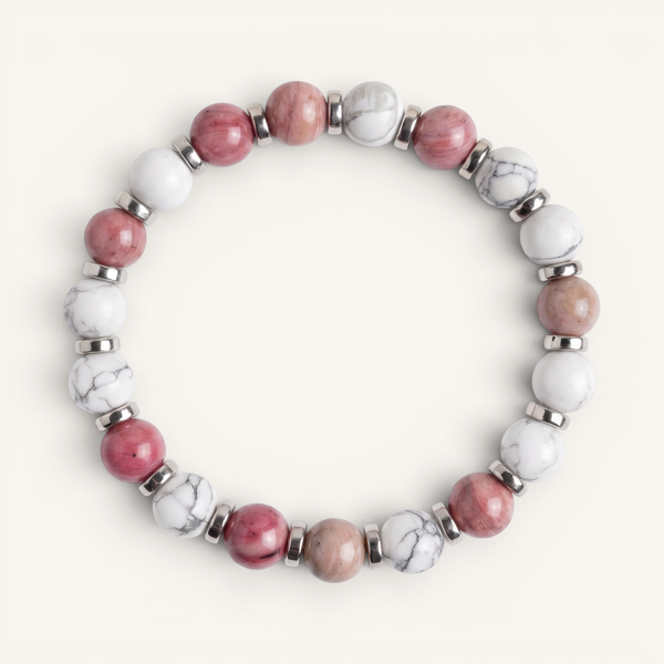 Howlite & Rhodonite 'Calming Heart' Bracelet