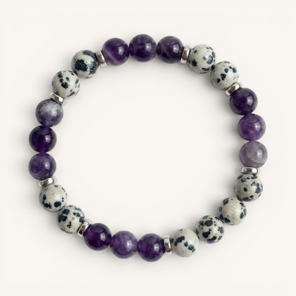 Dalmatian Jasper & Amethyst 'Gentle Reset' Bracelet