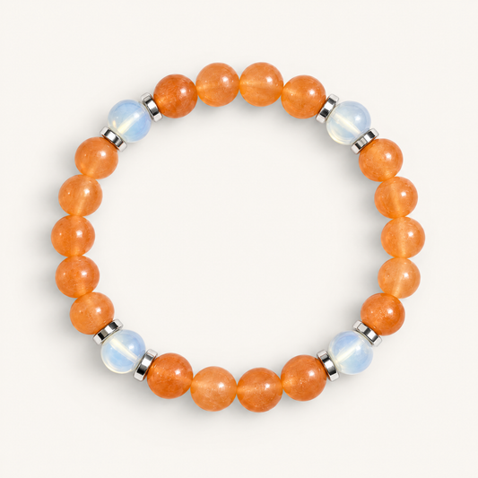 Opalite & Orange Chalcedony 'Inspiration' Bracelet