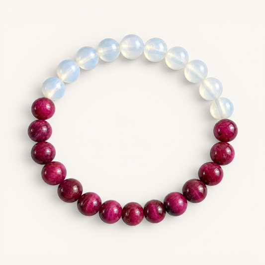 Pink Tiger's Eye & Opalite 'Optimism' Bracelet