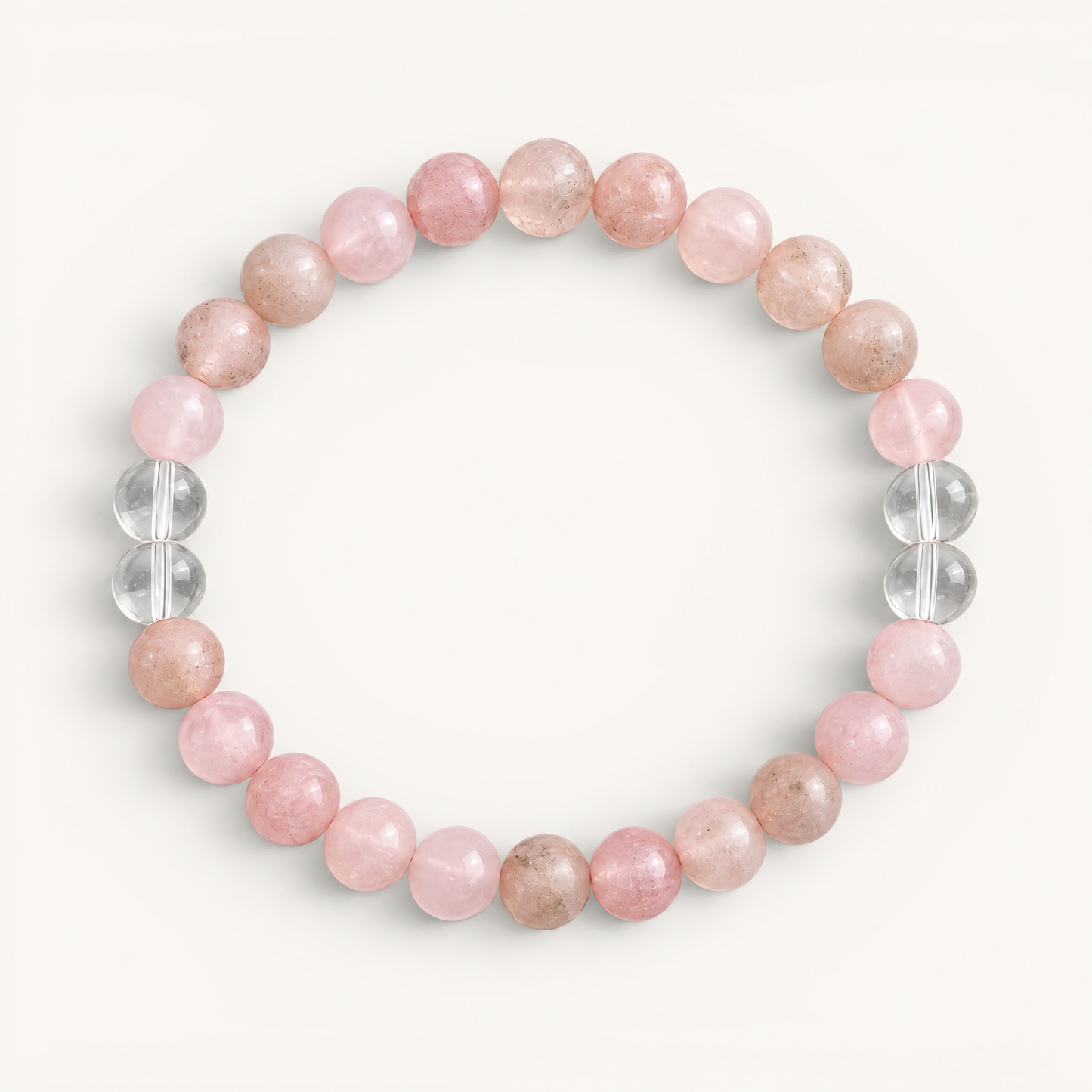 Clear Quartz & Rose Quartz 'Heartfelt Clarity' Bracelet