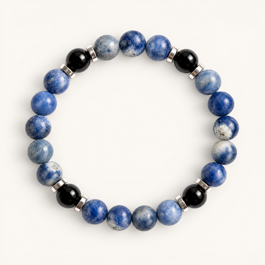 Sodalite & Obsidian 'Steadfast Mind' Bracelet