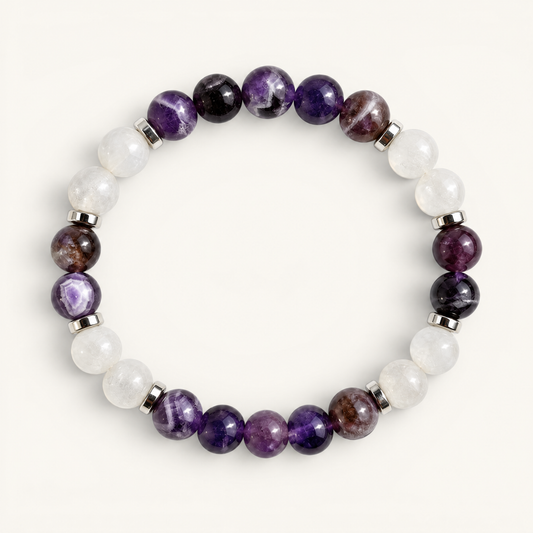 Amethyst & White Jade 'Grace' Bracelet